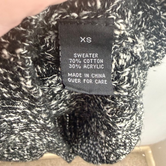 ALYX dress Short Sleeve Cowl Neck Sweater Dress XS Black White Marled Knit - Picture 8 of 8